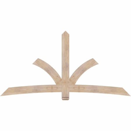 Ekena Millwork Davenport Smooth Timber Gable Bracket, Douglas Fir, 96"W x 48"H x 1 1/2"D x 5 1/2"F, 12/12 Pitch GBW096X48X0206DAV00SDF